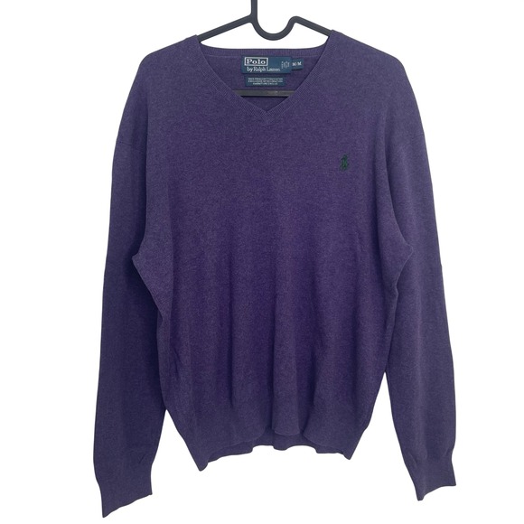 Polo Ralph Lauren Other - Polo Ralph Lauren Vintage V-Neck Pima Cotton Sweater‎ Purple Medium